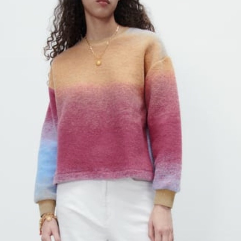 Fuzzy Ombré tie-dye zara sweater sweatshirt